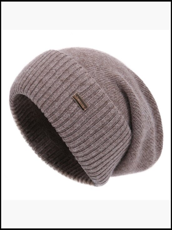 Slouchy Beanie Hat for Women Lightweight Cashmere Wool Blend Knit Hat Soft Warm main image 5